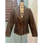 Guns and Leather Argentinian Jacket Fits a Women's Small, Maroon Red Photo 1
