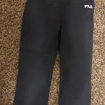 FILA  Sport Performance Cropped Leggings Gray Small Pull On Wide Waistband Nylon Photo 0