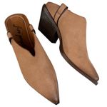 Free People Like New Leather Margarita Heeled Mules Sand Dollar Size 8 Photo 0