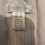 London Times  Cold Shoulder Blue & White Striped Embroidered Flower Dress Size 10 Photo 7