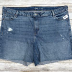 Old Navy  Jean Shorts Sz 24 Plus Size Mid Rise OG Loose Blue Denim Casual NWT Photo 0