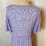 ELLOS Tiered Midi Dress Surplice Neckline in French Blue Ditsy Floral, Size: 18 Photo 8