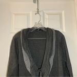 Daisy Fuentes  Grey Knit Ruffle Accent Cardigan size L Photo 2