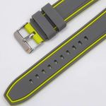 Source Unknown NIB Casual Lime Green/Gray Soft Silicone 42mm Watch Band Unisex Photo 0