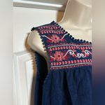 st. john's bay St. John’s Bay Blue Bohemian Scoop Neck Sleeveless Women’s Blue Ornate Tank Top Photo 1