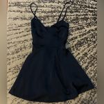 BP B.P Lace-up Satin Mini Dress size S Navy Photo 6