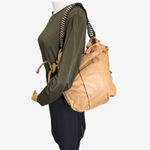 Marni Tan Leather Drawstring Tote with Woven Chain Strap Made in Italy Photo 14