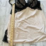 Sophie B Black Beige Lace Babydoll Chemise Molded Cups Adjustable Straps Sz M Photo 7