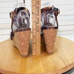 Fergalicious  Kenzie Animal Print Boho Cutout Peep Toe Wedge Sandals‎ Brown 8.5 Photo 9