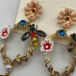 Amrita Singh Meadow Hoop Bee Floral Statement Earrings Photo 3