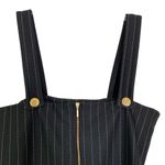 ASOS  Black Pinstripe Gold Zipper Sleeveless Romper Playsuit Size 6 Photo 2