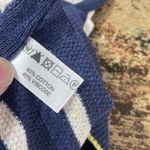 Lisa Todd Cotton Blue White Striped Neon Sleeve Sweater Size Large Photo 5