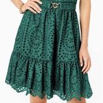 Lilly Pulitzer  Lexalyn Hosta Green Moroccan Eyelet Ruffled Mini Dress Size 2 Photo 3