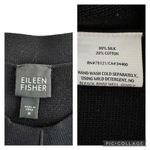 Eileen Fisher Silk Cotton Interlock Long Cardigan Jacket Black Size Medium Photo 11