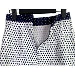 ZARA  Pleated Nautical Shell Dotted Print Mini Pencil Skirt Pockets XS Blue White Photo 7