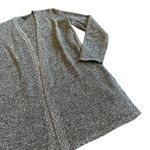 Eileen Fisher  Silk Linen Blend Open Front Cardigan Sweater Grey Long Size SP Photo 3