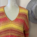 EXPRESS • sunrise vneck striped summer cropped sweater Photo 4