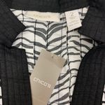 Chico's  Blazer‎ Large 12 Black White Open Front NWT Workwear Business Photo 3