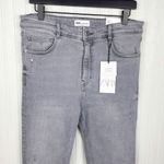 ZARA NEW  Hi-Rise Ankle Length Vintage Skinny Jeans Grey Denim Size 44 US 12 Photo 3