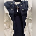 Free People RARE Double Weave Denim Jacket Hoodie Distressed Layered Boho Small Photo 6