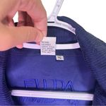 Duda International Navy Floral Bomber Jacket Zip Windbreaker Small Silk 90s 80s Blue Photo 4