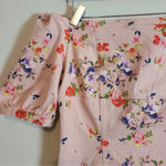 Leith | Pink Floral Off The Shoulder Puff Sleeve Mini Dress Size M Medium Photo 4