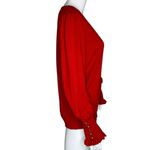 Lauren Ralph‎ Lauren Sweater Womens Large Red Balloon Sleeve Boho Classic Preppy Photo 1