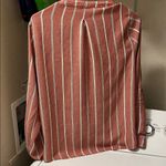 Pink Rose  Rust and White Striped Blouse Photo 3