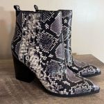 Marc Fisher Mark Fisher Oshay Leather Boots Booties Python Snakeskin Print Sz 11 Block Heel Photo 0