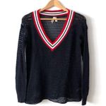 Free People  Navy V neck Sweater Photo 6