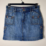 Faded Glory Vintage Y2K Denim Jean Cargo Mini Skirt ‎ 8 Photo 0