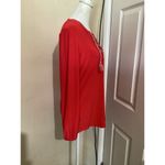Dennis Basso  Red Italia Jersey Lace Up Tassel Tunic XS Photo 2