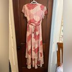 Blue Rain  women's medium short sleeve pink floral wrap maxi dress Photo 4