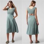 Athleta Ryder Sage Sleeveless A-Line Athleisure Midi Dress w Pockets Size Small Photo 1