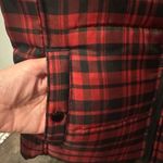 CHAPS  Red Plaid Puffer Vest Faux Fur Collar Winter Holiday Size Sm Photo 4