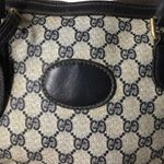 Gucci GG SUPREME Navy Top Handle Large Doctor’s Work Travel Bag w/ Dust Bag COA Photo 3