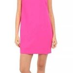 Trina Turk Orlee Pleat Crepe Shift Dress Hot bright pink sleeveless mini Photo 0