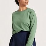 Allbirds  Long Sleeve Tee Cotton Hazy Cargo Casual Athleisure Neutral Solid Green Photo 0