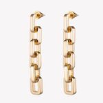 NEW Eddie Borgo Gold Supra Chain Link Post Earrings 2” Drop 12k Gold Vermeil Photo 0
