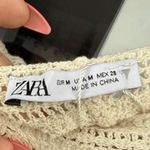 ZARA B8 Cream Crochet Floral Puff Sleeve Cropped Top M Photo 1