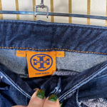 Tory Burch Cropped Skinny Jeans in Medium Wash Photo 6