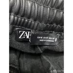 ZARA Black Faux Vegan Leather Elastic Waist Tapered Joggers Trouser Pants Size M Photo 2
