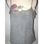 Womens New Ralph Lauren $398 NWT Gray Leather Suede Lace Tank Top Cami Nice 12 Photo 0
