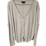 Urban Outfitters  Out From Under Medium Jojo Grey Waffle Knit Button Front Top Photo 1
