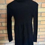 Daisy Fuentes  Turtleneck Sweater Dress Ribbed Knit Long Sleeve Black Size Small Photo 0