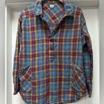 KAVU  plaid pullover with pockets (!) size large Photo 0