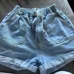 SheIn Scrunch Waist Jean Shorts Photo 0