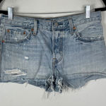 Levi's  501 Distressed Denim Shorts Women's‎ Size 28 Light Wash Ripped Photo 0