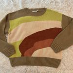 Lush Clothing LUSH Colorblock Chunky Knit Sweater | Size Small | Retro Earth Tones Photo 6