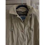Gallery Trench Coat Removable Hood Classic Rain Coat Button Front Size 12 Medium Photo 10
